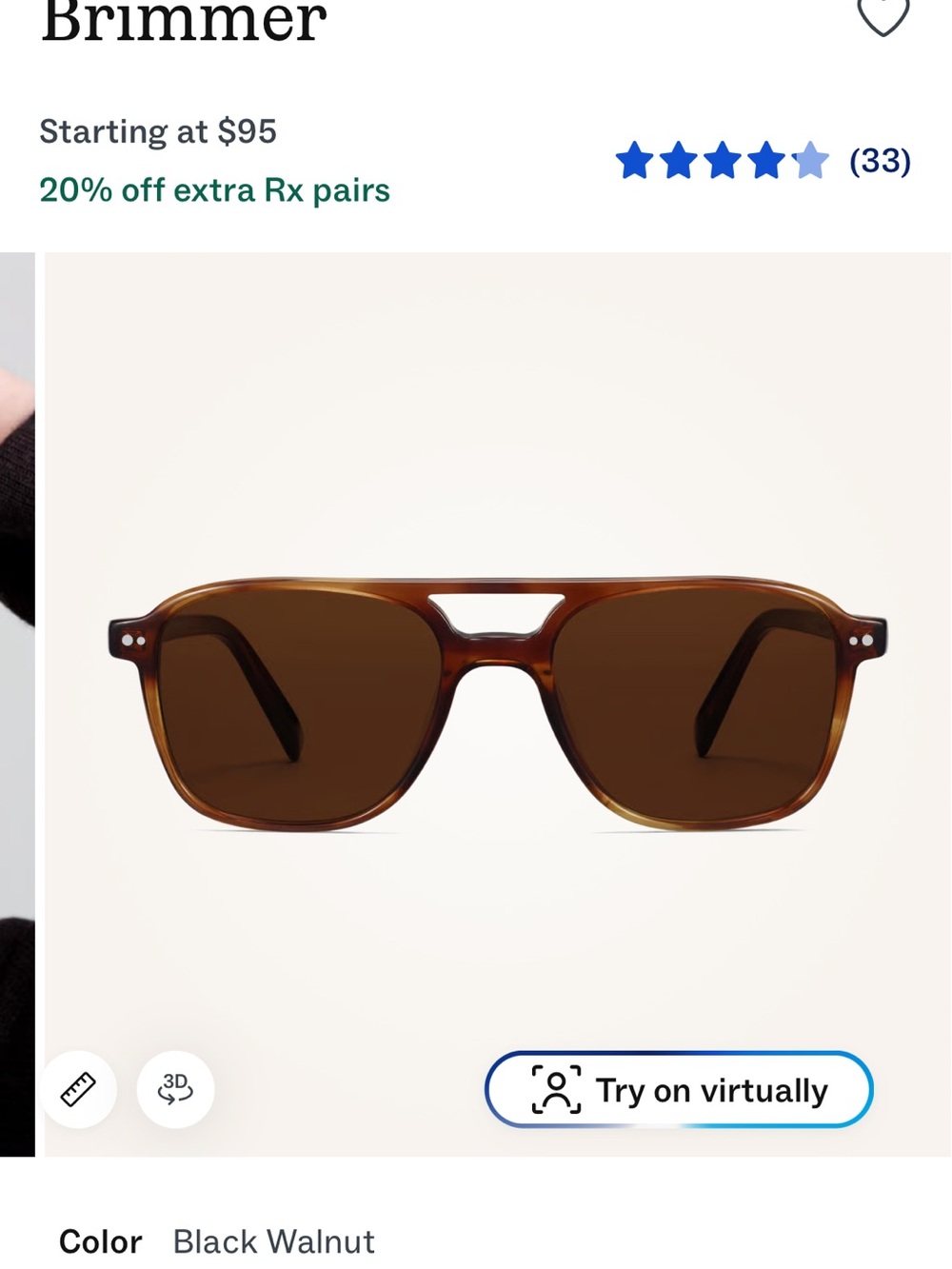 Warby Parker Brimmer Sunglasses brown